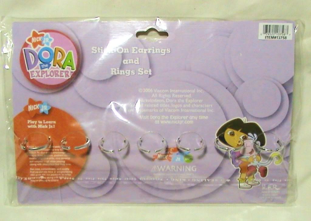 Dora Sticker Earrings and Ring Set_back