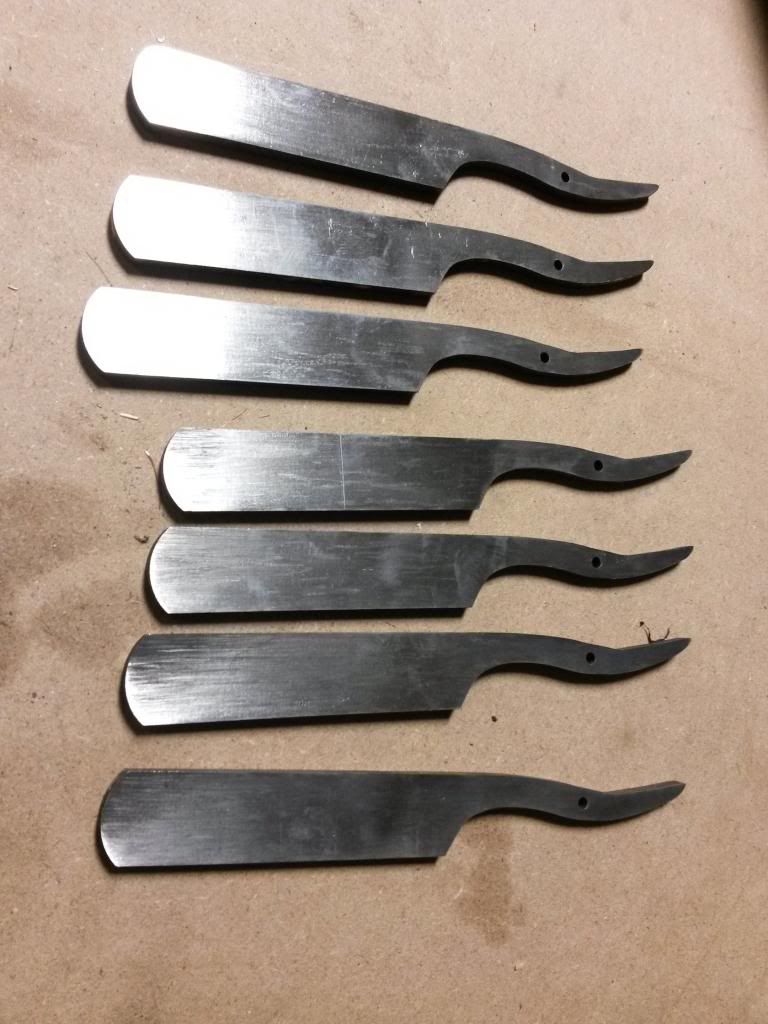 Lots of A2 steel + HT'd 52100 Straight razor blanks