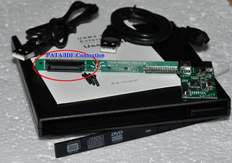 External USB Enclosure Case Caddy For 9.5mm PATA IDE Laptop ODD DVD