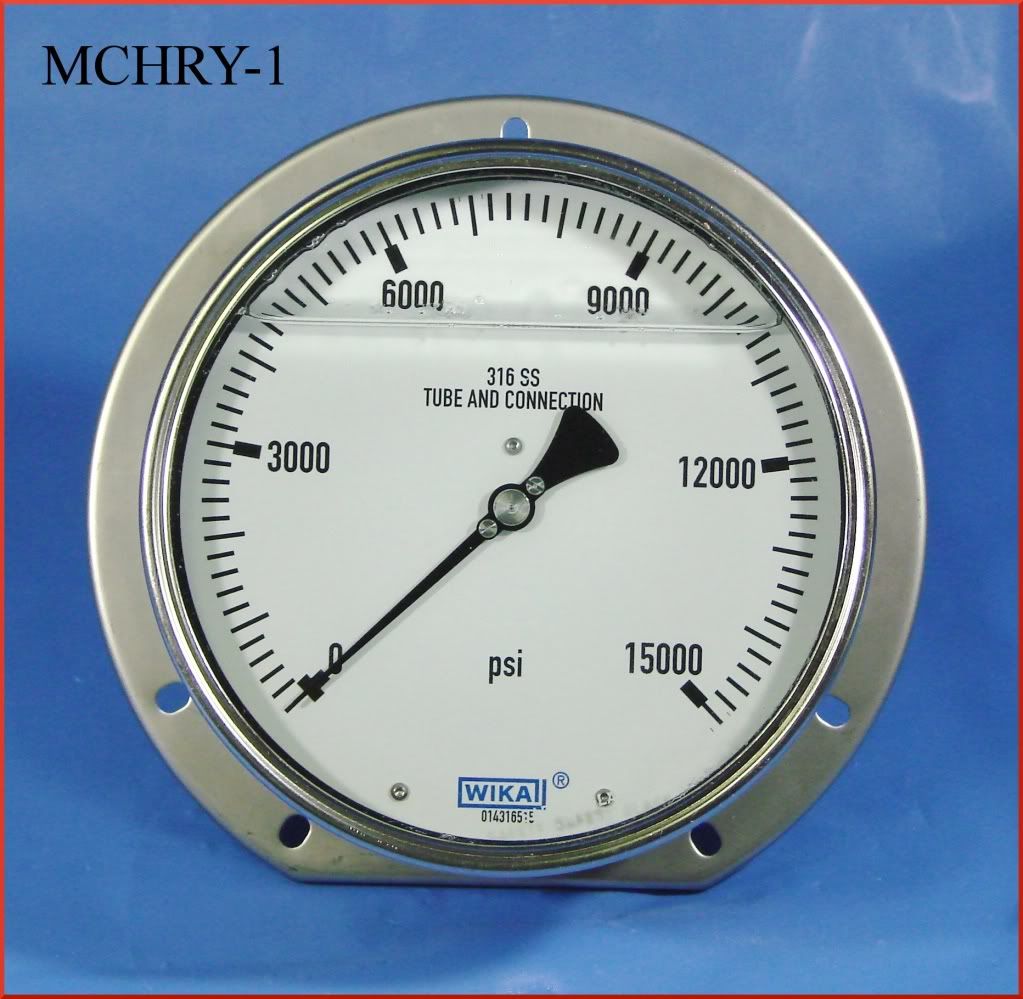 WIKA Hydraulic Pressure Gauge 6" Panel Mount 15,000 psi Type 233.