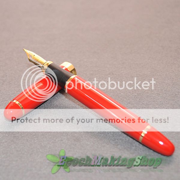 jinhao 450 Bright red golden clip Medium nib fountain pen new 
