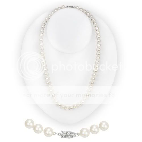 Akoya Pearl Necklace with 14K White Gold Filigree Clasp