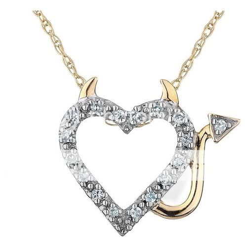 Diamond Devil Heart Pendant