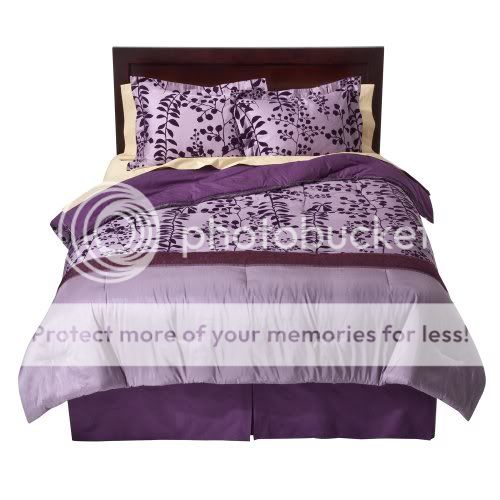 Home Flocked Comforter Set - Purple
