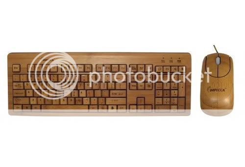 Impecca Bamboo Custom Carved Designer Keyboard & Mouse