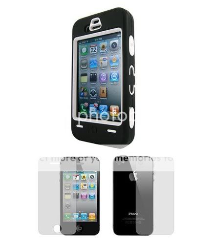 iPhone 4 Dual-Layer Silicone & Hard Cover Case