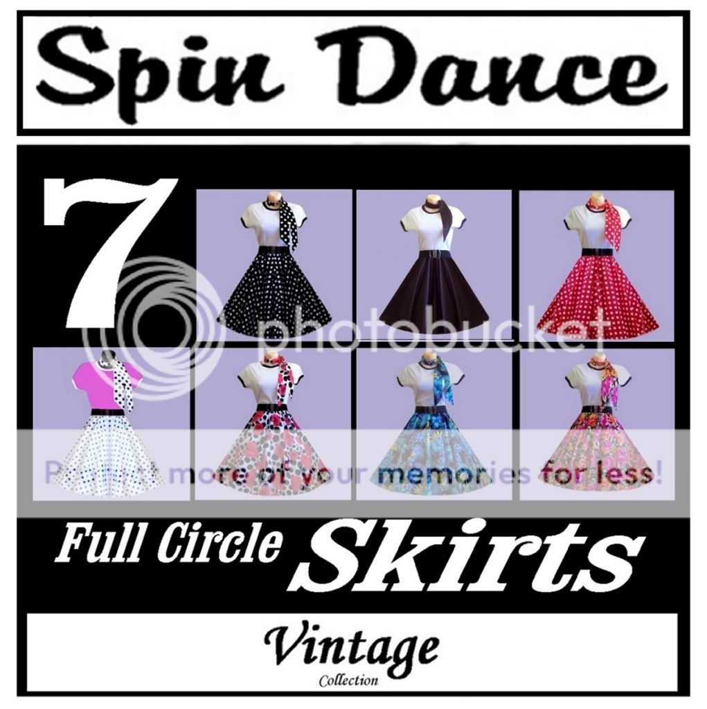 50s Vintage Style Music Dance Rock n Roll Skirt + Scarf  