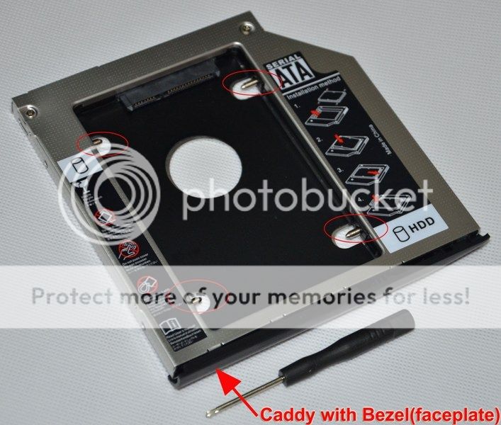 Opticaddy SATA-3 HDD//SSD Caddy+bezel for HP EliteBook 2570p