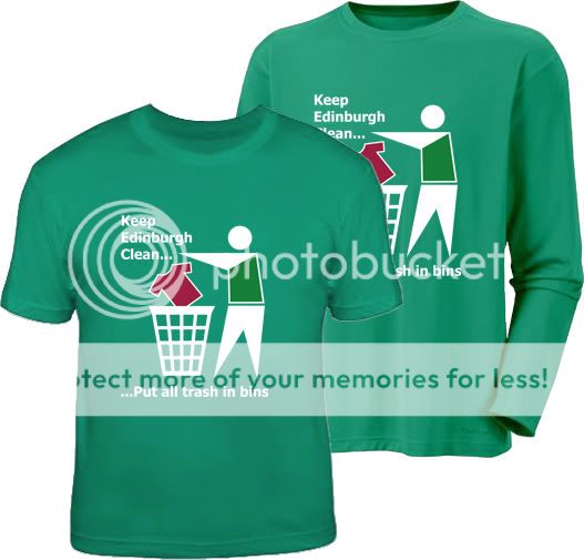 KEEP EDINBURGH CLEAN hibs football hibernian t shirt  