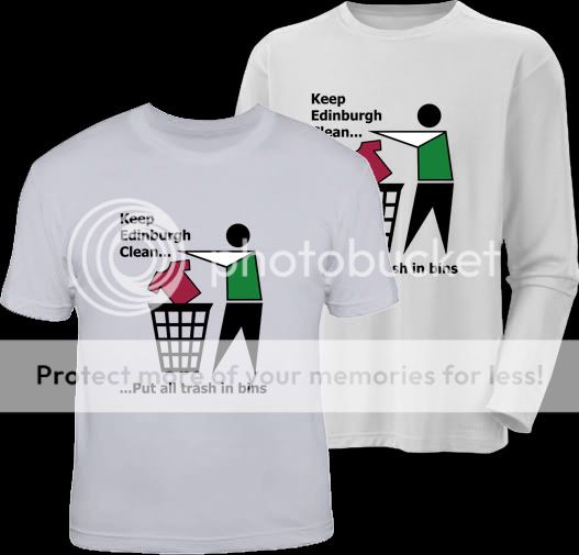 KEEP EDINBURGH CLEAN hibs football hibernian t shirt  