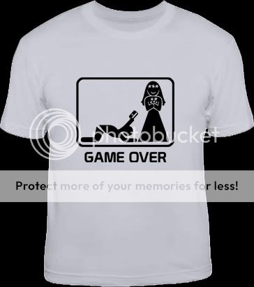 GAME OVER funny wedding bachelor party stag T Shirt  